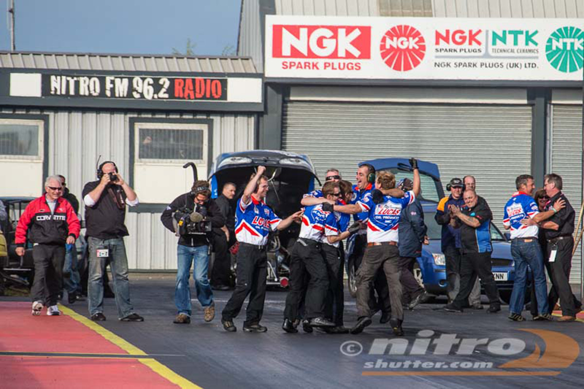 chris andrews topfuel team celebrates